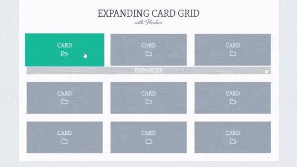 responsive expanding card grid with html, css, and javascript.gif